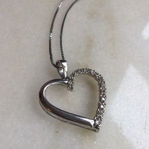 Diamond 💎 Heart ♥️ Pendant Silver